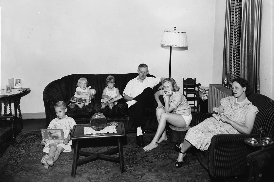 Family in Techwood Homes apartment, late 1930s